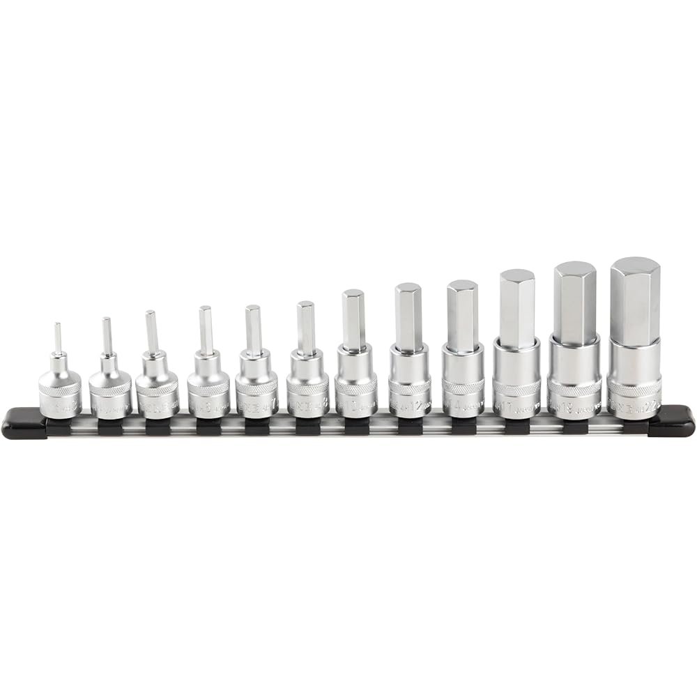 TONE Hexagon Socket Set with Holder 12.7mm (1/2 inch) 12 Pieces