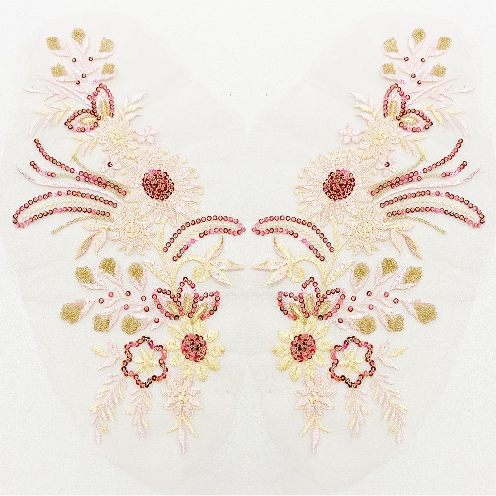 

Exquisite Sequin Embroidered Patch Sequin Clothing Decoration Patch Fabric Crafts розовый