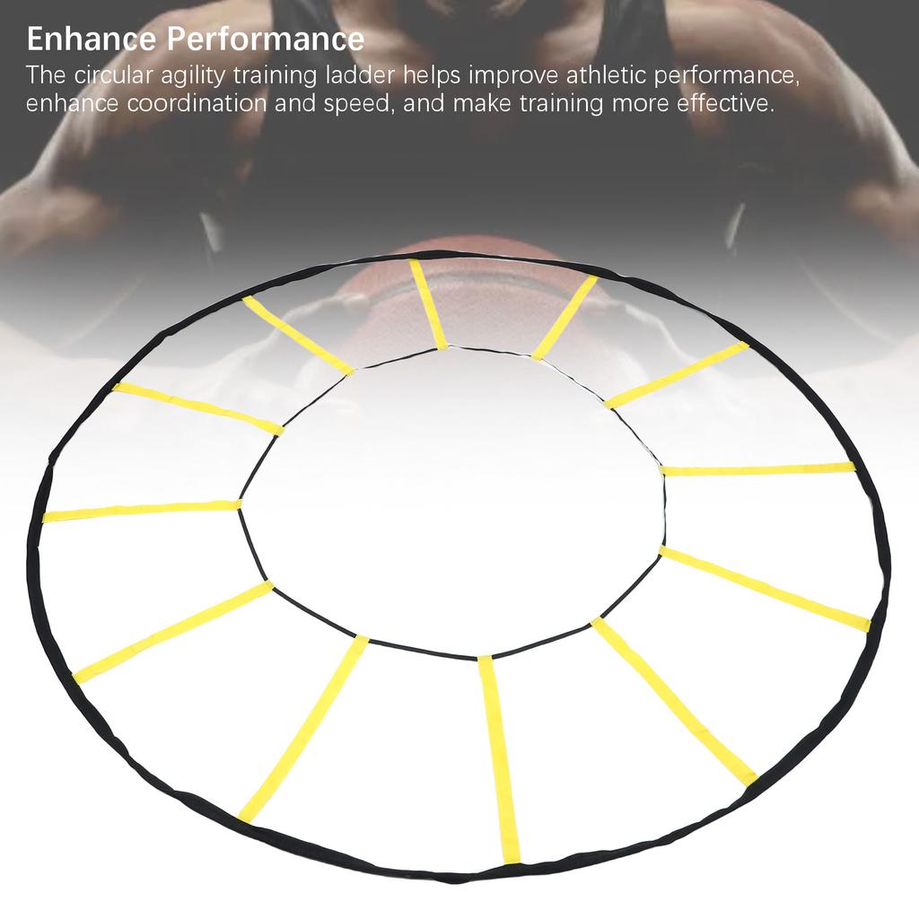 Circular Agility Training Ladder 12 Rungs Nylon Speed and Agility Trainer for Soccer Basketball