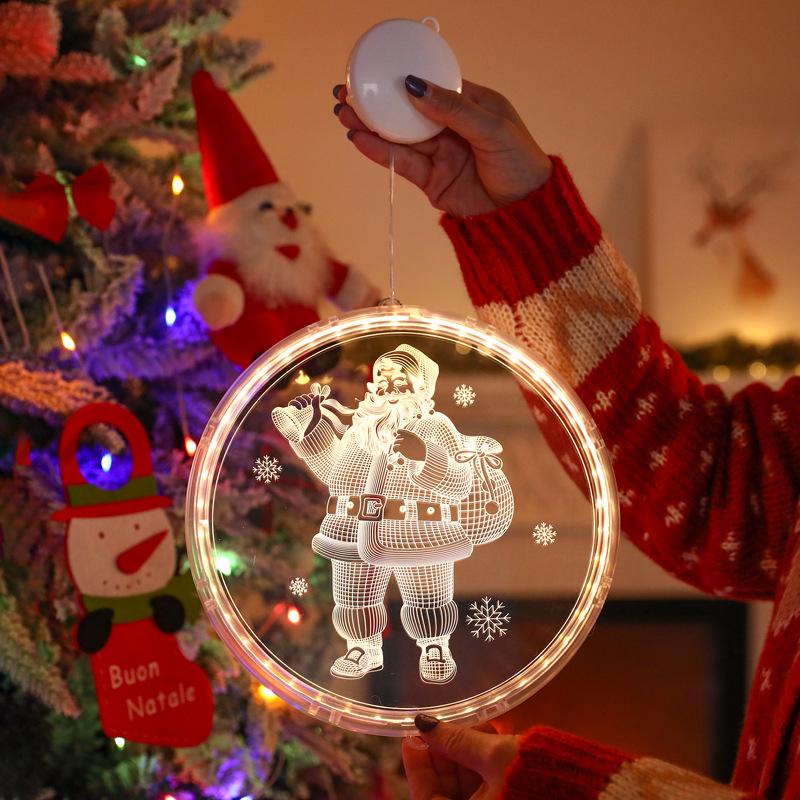 Battery-Operated LED Christmas Luminous Letter String Lights with Suction Cups