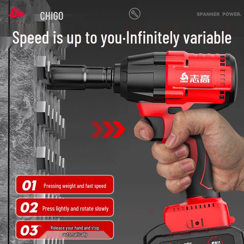 Zhigo High-Torque Brushless Lithium Electric Impact Wrench CN Plug (adapter Included)