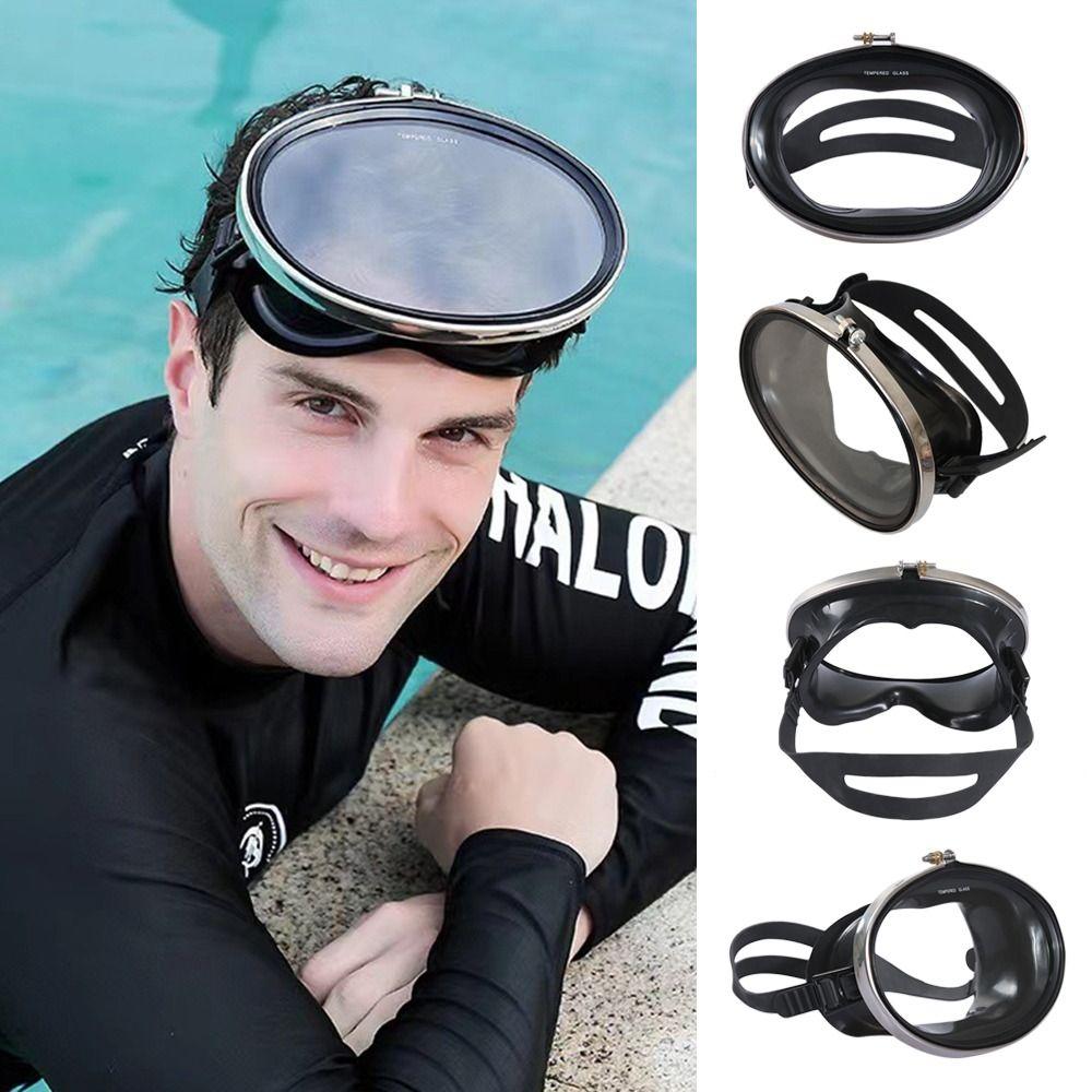 Oval Diving Mask Tempered Glass Lens Spearfishing Mask Summer Scuba Goggles