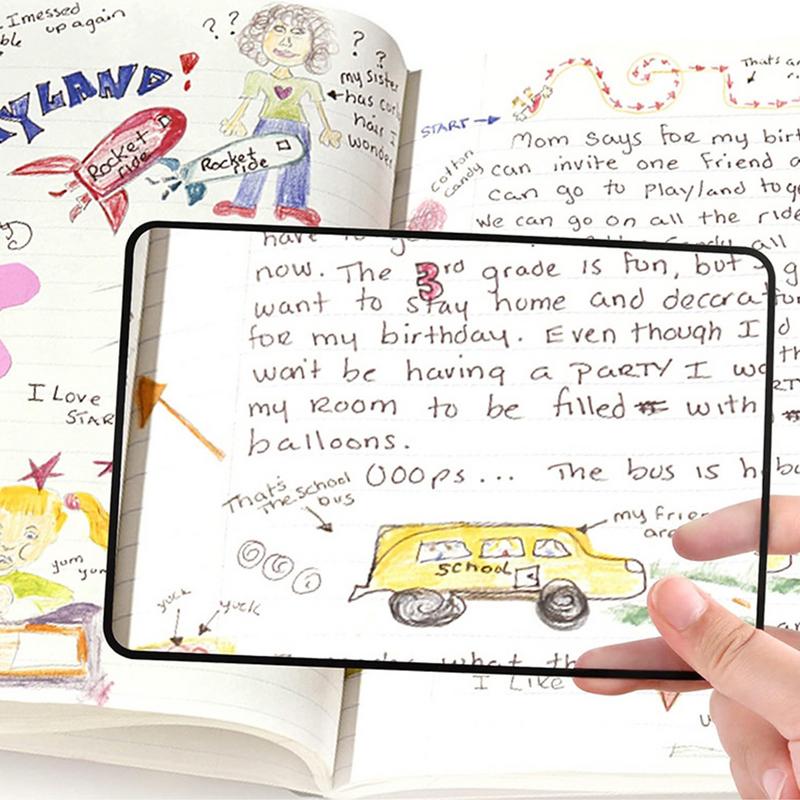 Magnifying Glass180mmx120mm Large Sheet Magnifier Magnifying Glass 3X Ultra-thin Magnifier Loupe Carry Conveniently