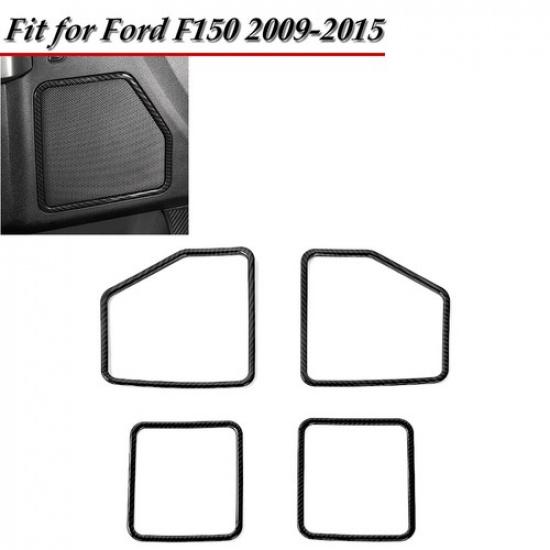 

Interior Front & Rear Door Speaker Cover Trim For Ford F150 15-20 Carbon Fiber