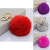 Charming Soft Cute Rabbit Fur Ball Pompom Key Chain For Cell Phones And Handbags