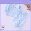 Newborn Baby Cotton Pajama Set With Tie Closure For Infant Sleepwear