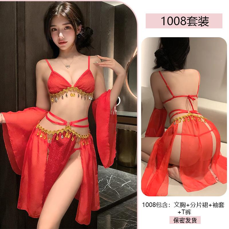 Sex underwear sexy exotic princess dunhuang flying hanfu ancient style split uniform suit