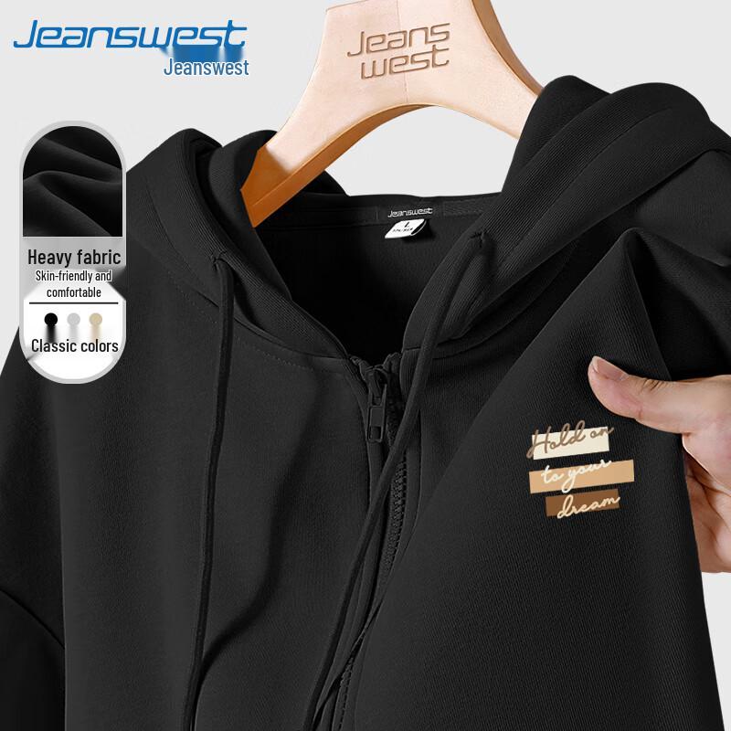 

Jeanswest Men s Heavyweight Cotton Blend Hooded Zipper Jacket L
