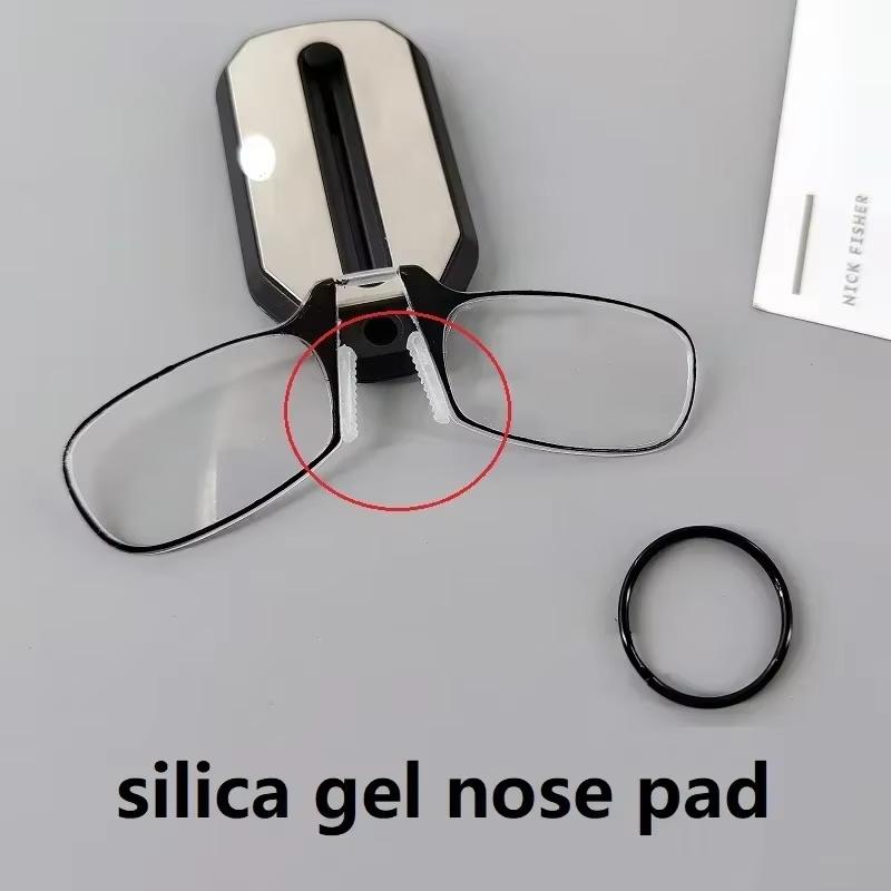 Nose Clip-on Reading Glasses Folding Legless Ultralight Keychain Glasses Men Women Mini Portable Presbyopic Glasses +1.0 To +3.0