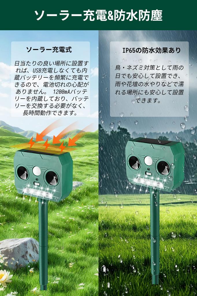 DODOGOD Animal Cat Animal Repellent New Highly Effective Pest Ultrasonic Solar Infrared 12m Detection Cat Bird Cat Pest Pest Dropping Bird IP65