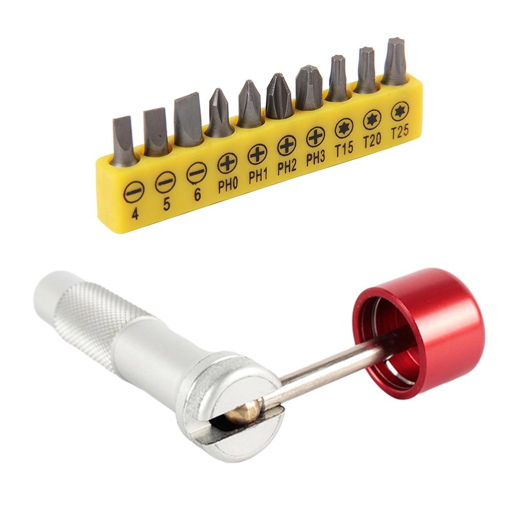 Multifunctional Screwdriver Set (10 Bit And 1Screwdriver Handle) 4/5/6/PH0/PH1/PH2/3/T15/20/25 180 DegreeRotary