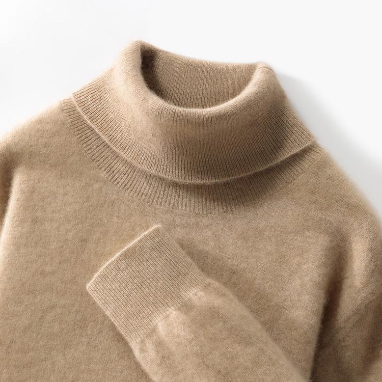 

Мужской свитер из 100% шерсти, теплый, не скатывающийся, вязаный шерстяной свитер, однотонный, универсальный свитер с высоким воротом, мужской 3XL