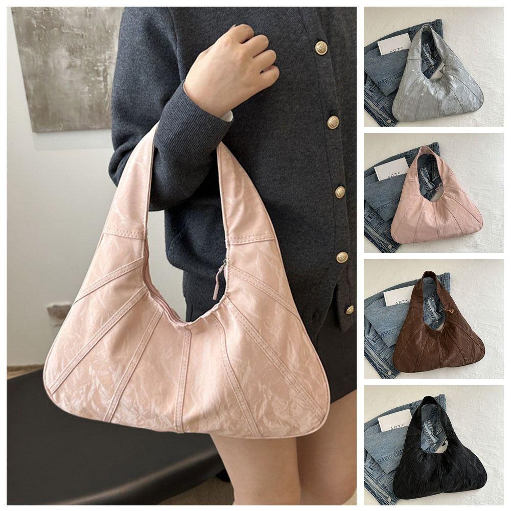 Shoulder Bag Vintage Hobo Bag Large Capacity Crescent Bag Simple Underarm Bag  Students