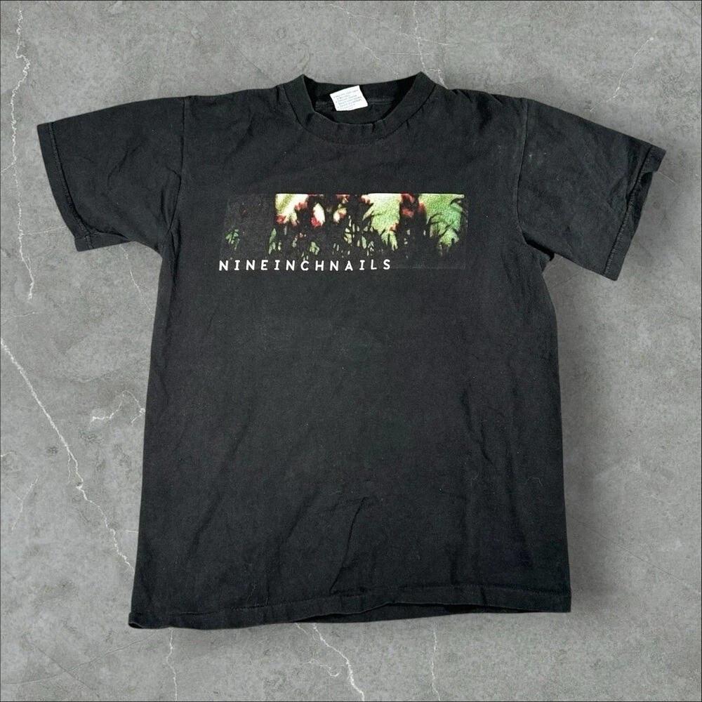 

30% Винтажная футболка Nine Inch Nails Черная 90-х Футболка группы Все размеры Унисекс XL