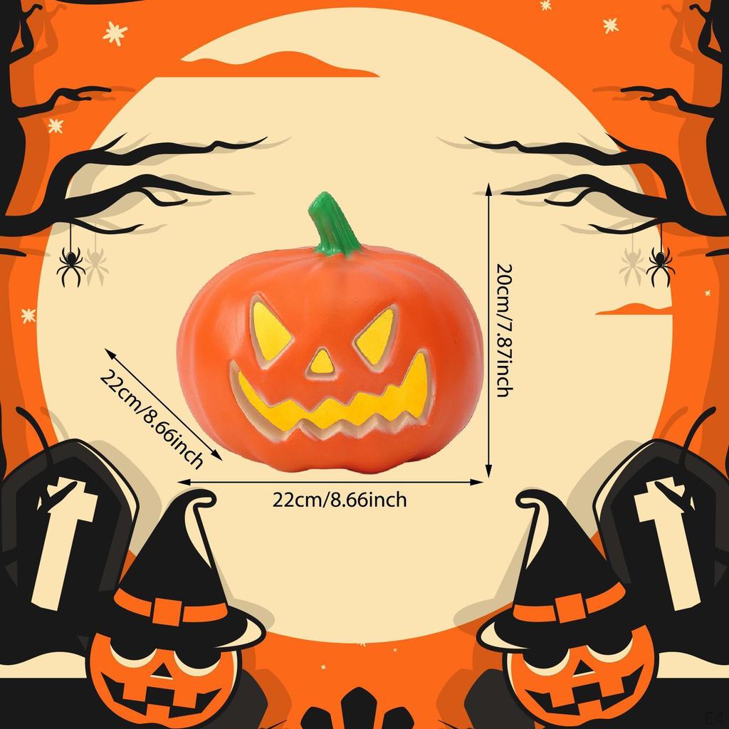 Halloween Decoration LED Bedside Lamp, Illuminated Pumpkin for Porch