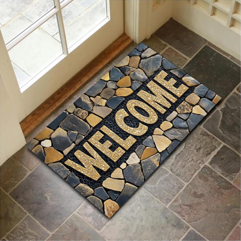 Creative Stone Block Assembly Welcome Rug Living Room Bedroom Floor Mat Kitchen Nonslip Mat Home Decor Kitchen Nonslip Door Mat