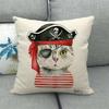 Cartoon Cat Pattern Series Super Soft Cotton and Linen Material Pillow Cover for Home Sofa Decoration Pillow Cover
