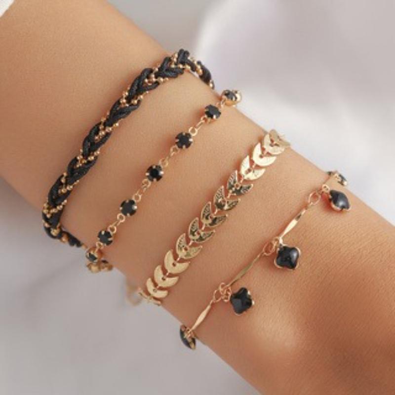 

Bohemian Personalized Bead Chain Multi Layer Bracelet, Women s Retro Trendy Festival Accessories Zircon Gifts