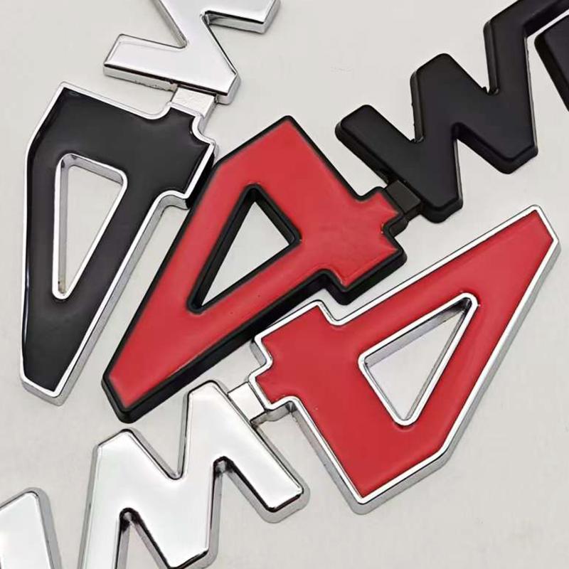 3D Metal Car Letters 4WD Logo Emblem Car Rear Trunk Sticker Fender Side Decals 4WD Badge Auto Accessories