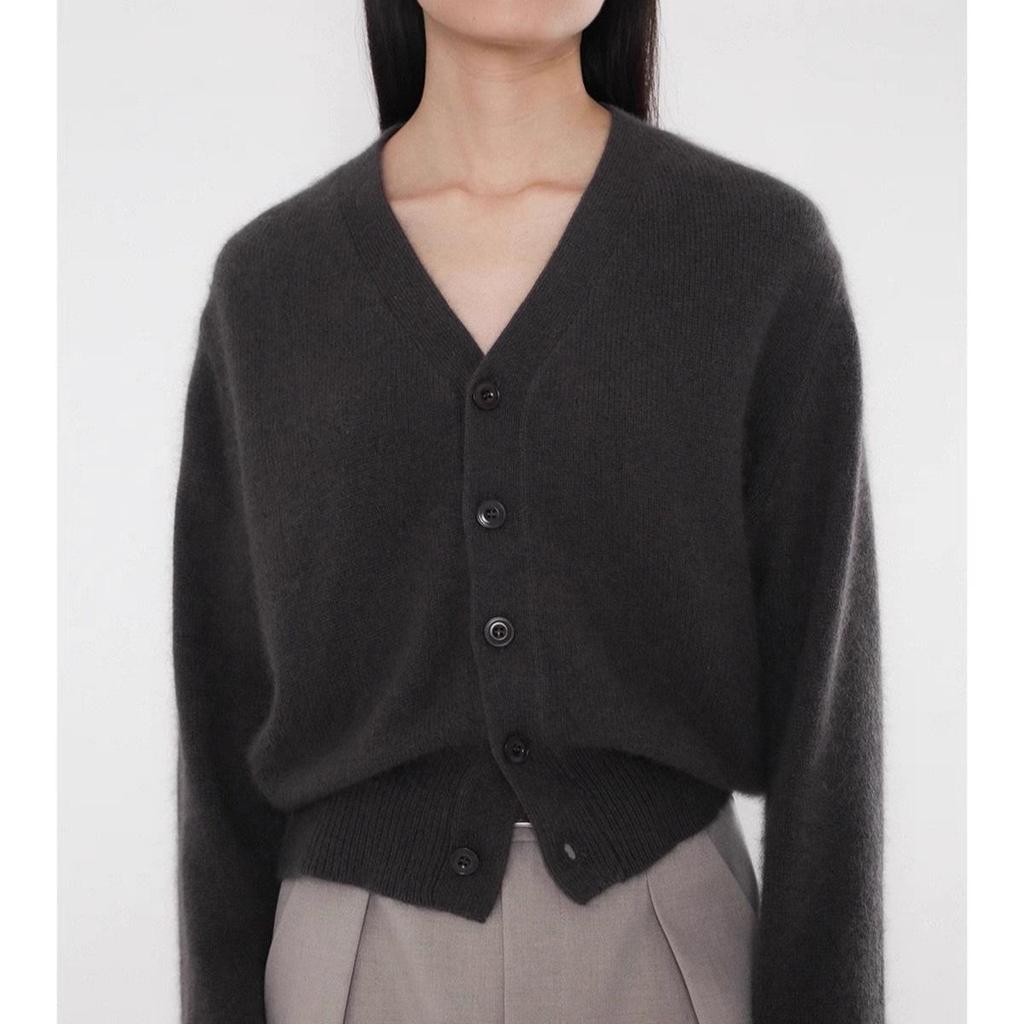 2026 Women's Wool V-neck Cardigan - Autumn/Winter Collection: Loose, Short, Thick Knitwear