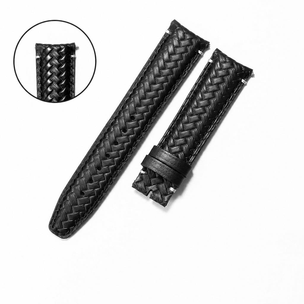 FOR IWC Watch Strap Knit Pattern Curved End Replacement Band for Portugieser Chronograph Portugieser 7 Portofino Pilot Watch