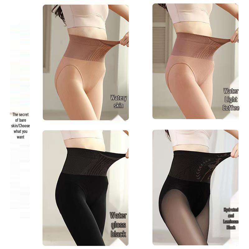 Flower Fairy Sheer Black Tights - High Waist, Tummy Control, Butt Lifting, Spring/Autumn Base Layer.