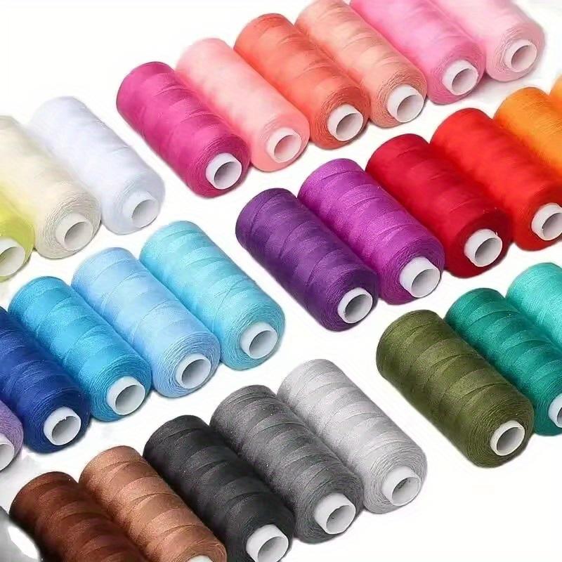 12 Rolls of Vibrant Mixed-Color Polyester Sewing Thread - Durable & Versatile for Beginners and Enthusiasts