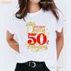 2025 Neuankunft 50 Fabelhaftes Grafikdruck T-Shirt Damen Rosa Hohe Schuhe Krone Geburtstagsgeschenk T-Shirt Femme T-Shirt