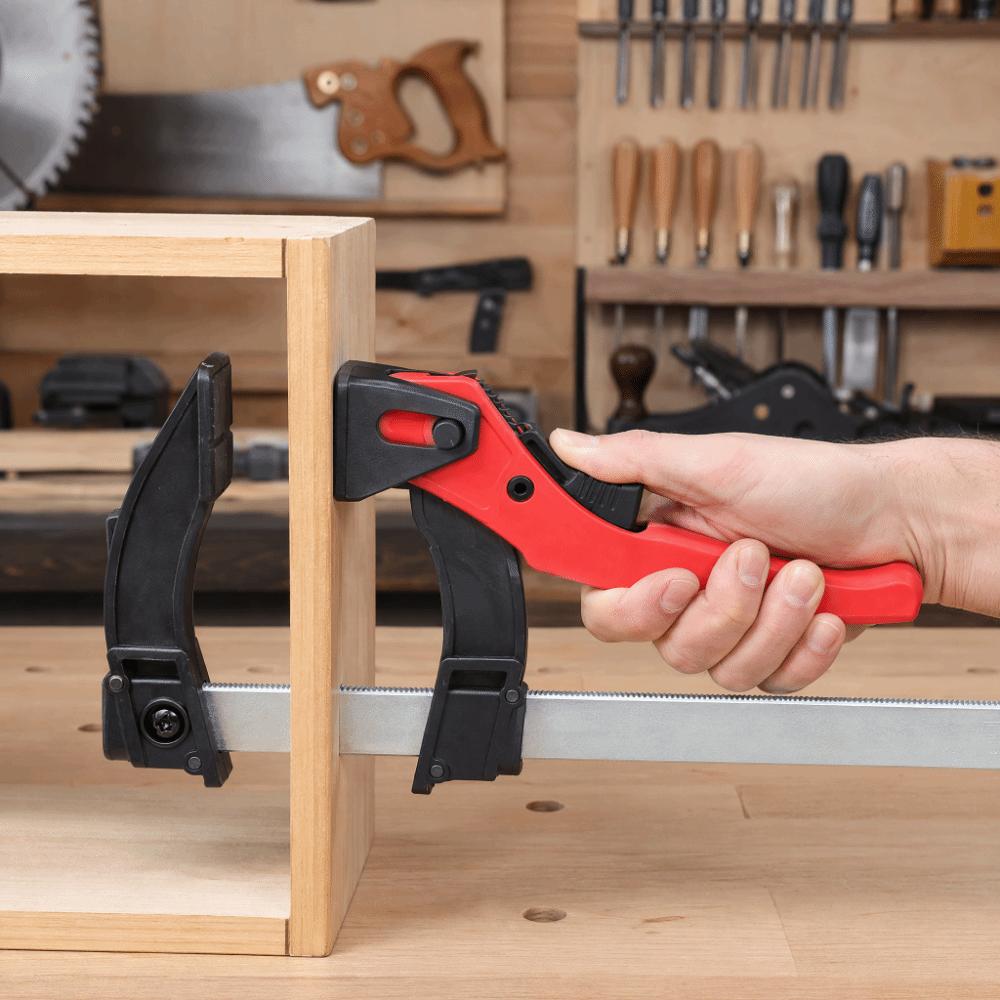 90x200mm Woodworking F Clamp Adjustable Quick Grip Clamp Durable Ratchet F Clamp Furniture Making