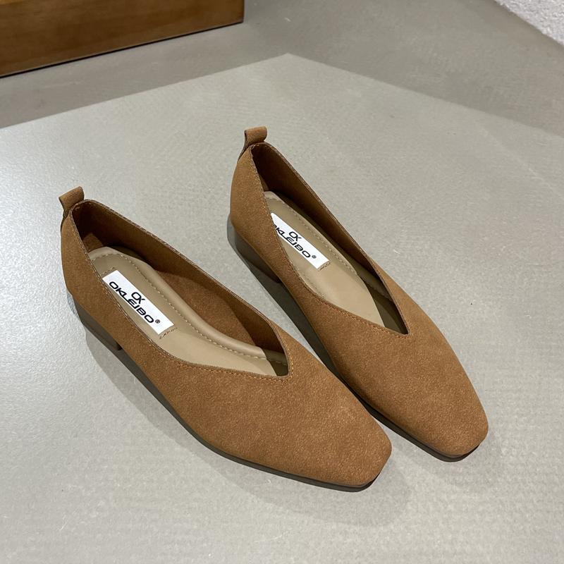 SUOJIALUN 2023 Spring New Brand Women Flat Shoes Round Toe Shallow Slip On Ladies Casual Ballet Shoes Soft Leather Eelgant Balle