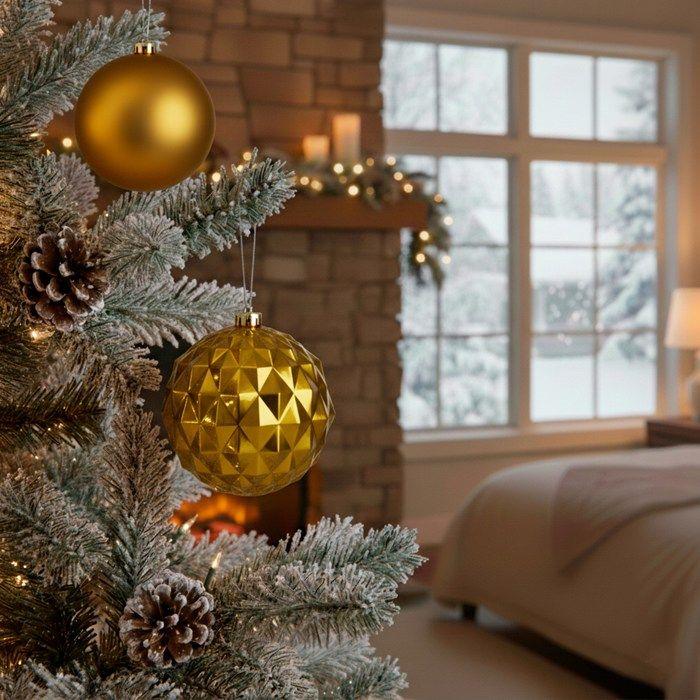 Boules de sapin de Noël - SPRINGOS - 15 cm - Dorées - 6 pcs - Durable et incassable