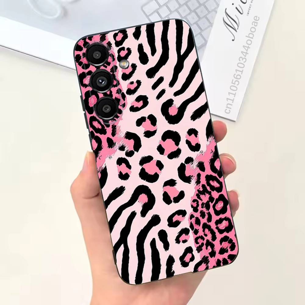Fashion Leopard Print Phone Case For Samsung S25,24,21,22,23,20,S30,Ultra,Plus, Fe,5G Silicone Cover