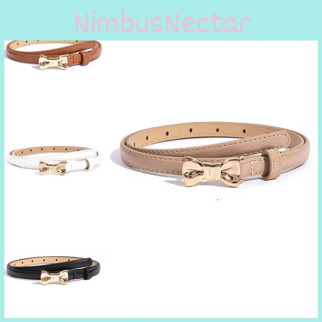 Stylish Pu Leather Waist Belt With Alloy Buckle Butterfly Knot Design For Women