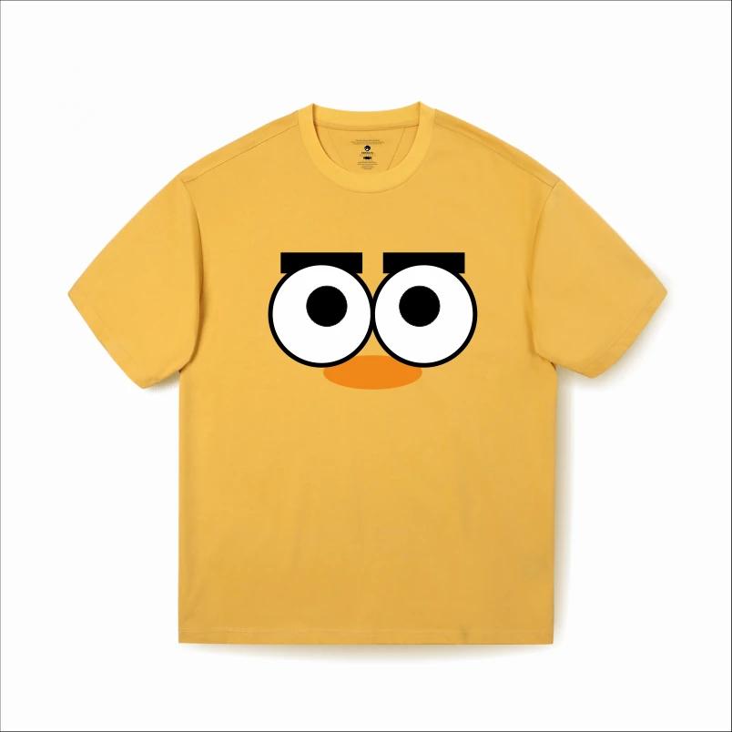 Personality CUTE EYES Print Cotton T-Shirt Man & WoFashion Clothes Personalized Pattern Short Sleeve Crew Neck High Quality