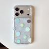 Grüne Polka Dot Runde Kante iPhone 14/13 Apple 17/16/15 PRO MAX Sturzsicheres Case