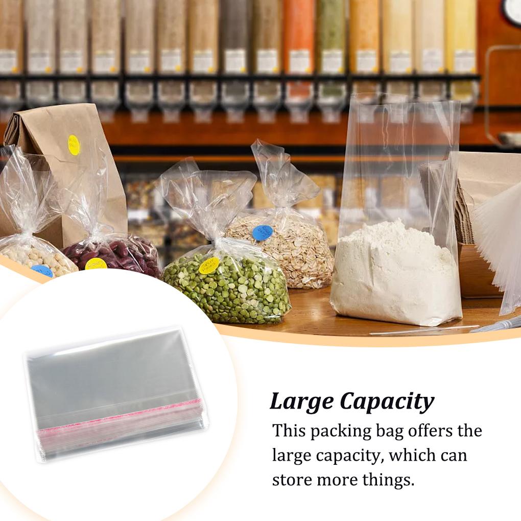 Pack of 100 Packaging Bag OPP Multipurpose Self-adhesive Dessert Packing Purse Widely Use Household Accessories Package Bags