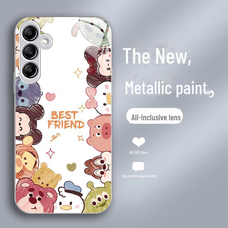Samsung A14 Protective Case: Animal Print, Cute, High-End, Niche, Liquid, All-Inclusive, Anti-Fall Design.