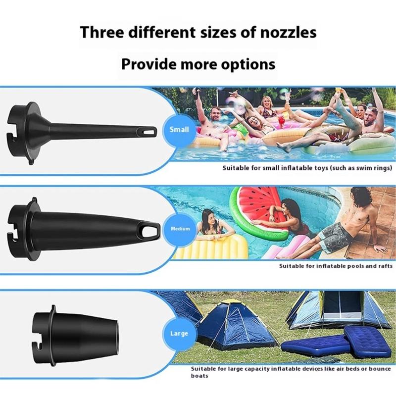 2 in 1 Portable Pump For Camping Equipment Fast Inflation Deflation Builtin Rechargeable Battery 5200mAh