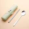 304 Stainless Steel 3-Piece Cutlery Set: Fork, Spoon, Chopsticks – Portable for Camping, Travel, or Student Use.