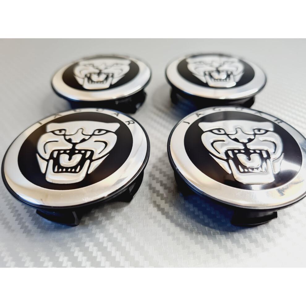 Jaguar Growler Alloy Wheel Centre Caps - Black