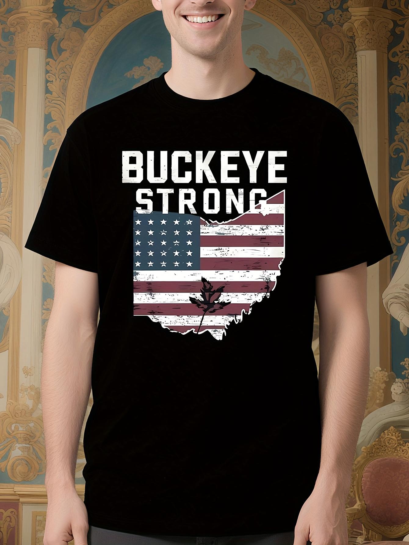 Ohio State Pride - Buckeye Strong Ohio Flag Graphic Tee T-shirt XS