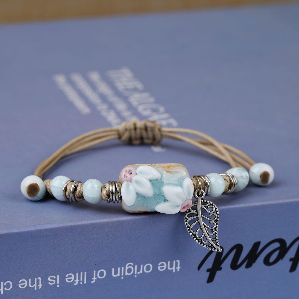 Broken Bridge Ceramic Floral Handmade Bracelet - Women's Fashion Jewelry