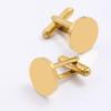 Stainless Steel Round Cufflinks for Men's Shirts (15mm)