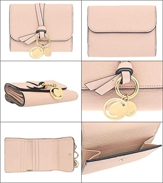 Wallet CHC21WP945 F57 Cement Pink ALPHABET Alphabet Leather Small Trifold Wallet [Chloe] (Trifold Wallet) Women's [Brand] [Item]