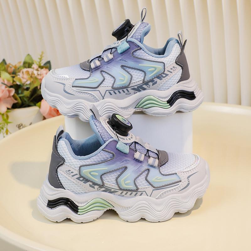 

Rotating knob girls new double mesh sports shoes for autumn, boys and older children s knob running shoes 30 сірий колір