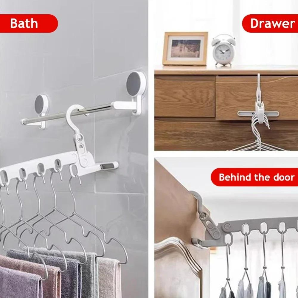 5-Hole Portable Clothes Hanger Foldable Travel Drying Rack for Hotel Camping Backpacking