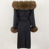 OFTBUY Autumn Winter Women Coat Real Natural Fox Fur Collar Hooded Double-faced Woolen Blends Jacket Thick Warm Casual Overwears