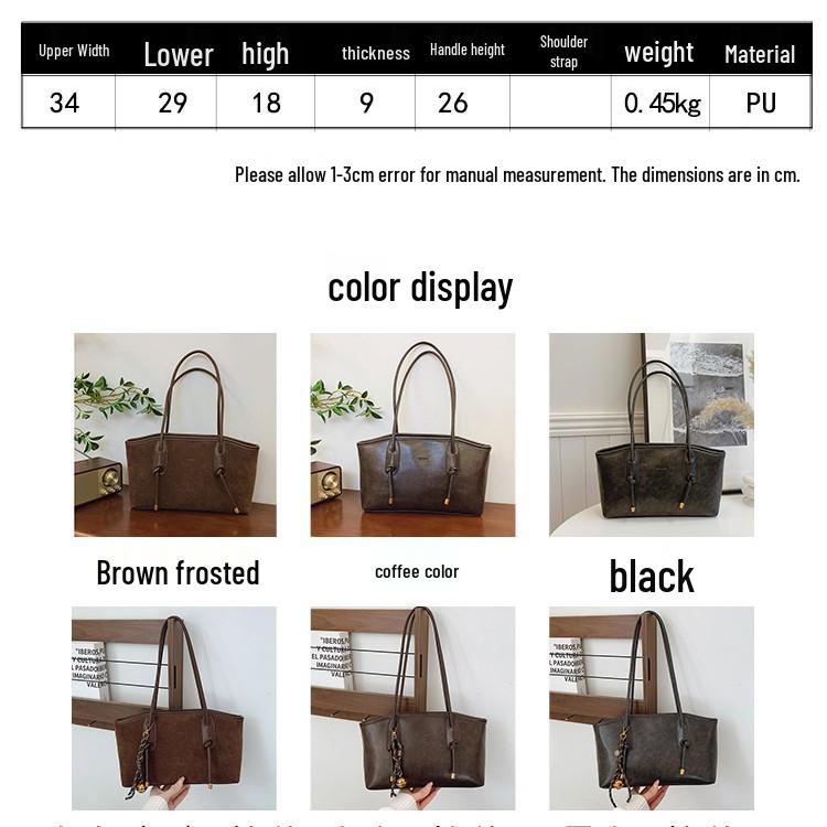 Large Capacity Retro Tote Bag - Women's 2025 Spring/Autumn Fashion Commuter Handbag