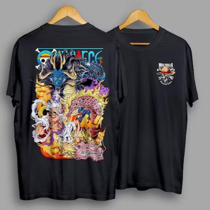 

Summer 2026 One Piece Luffy Fifth Tier Nikka Vs Kaido Street Theme 100 Cotton Print Loose Tshirt Male and Female Top Y2k S