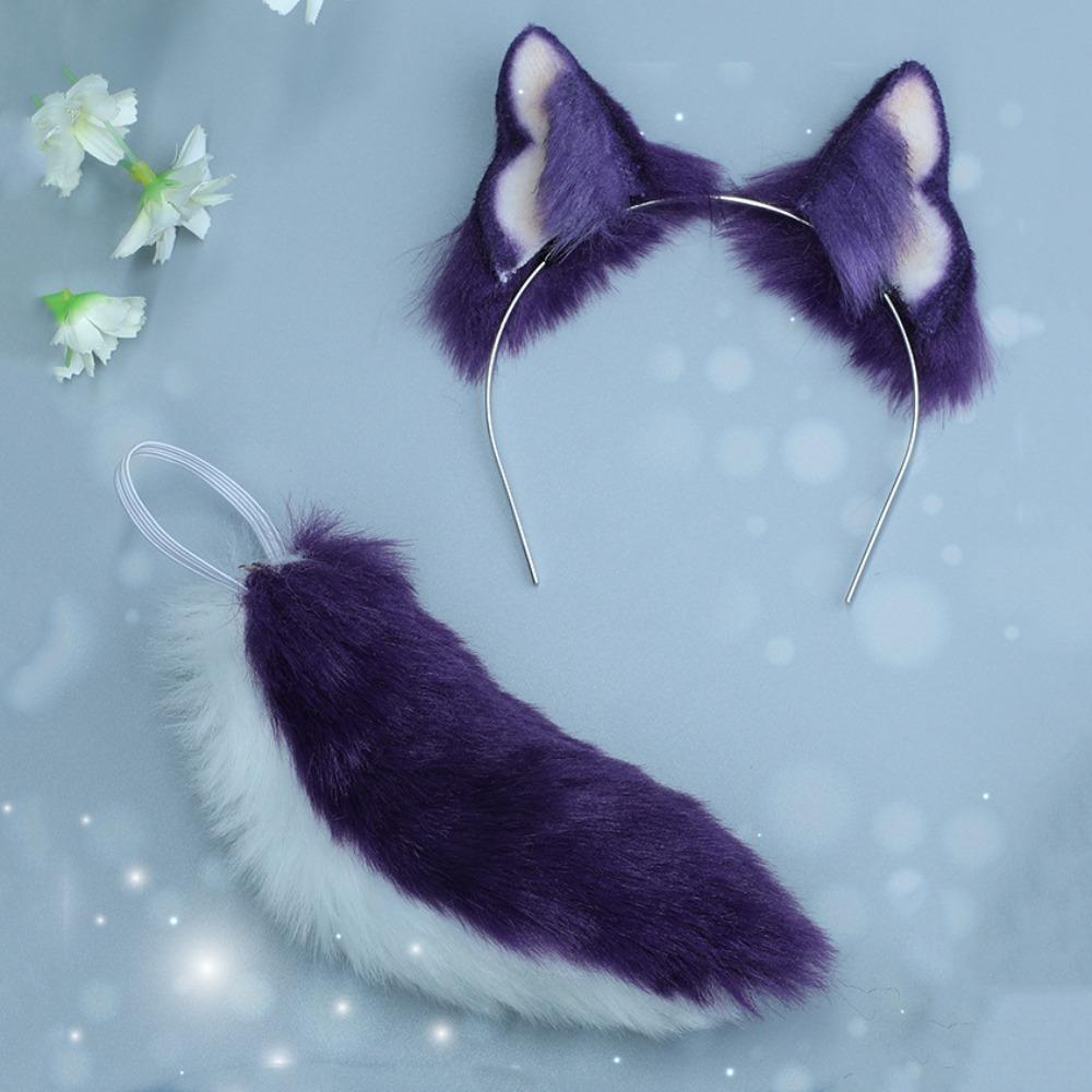 Cat Wolf Ears 20cm Plush Doll Headwear Ear Headwear Headwear for Cotton Doll  Girl Gift